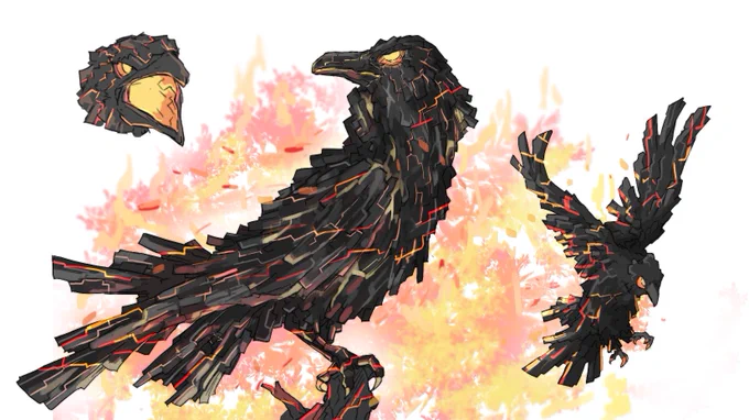 モブ案  炭鴉(すみがらす)

焼け落ちた森で生まれた魔物

常に体が燃えており、最期には自爆する危険なモンスター。 