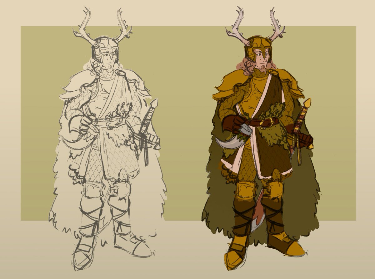 Finishing up my paladin inspired by the forest around my hometown 🫒 #characterdesign