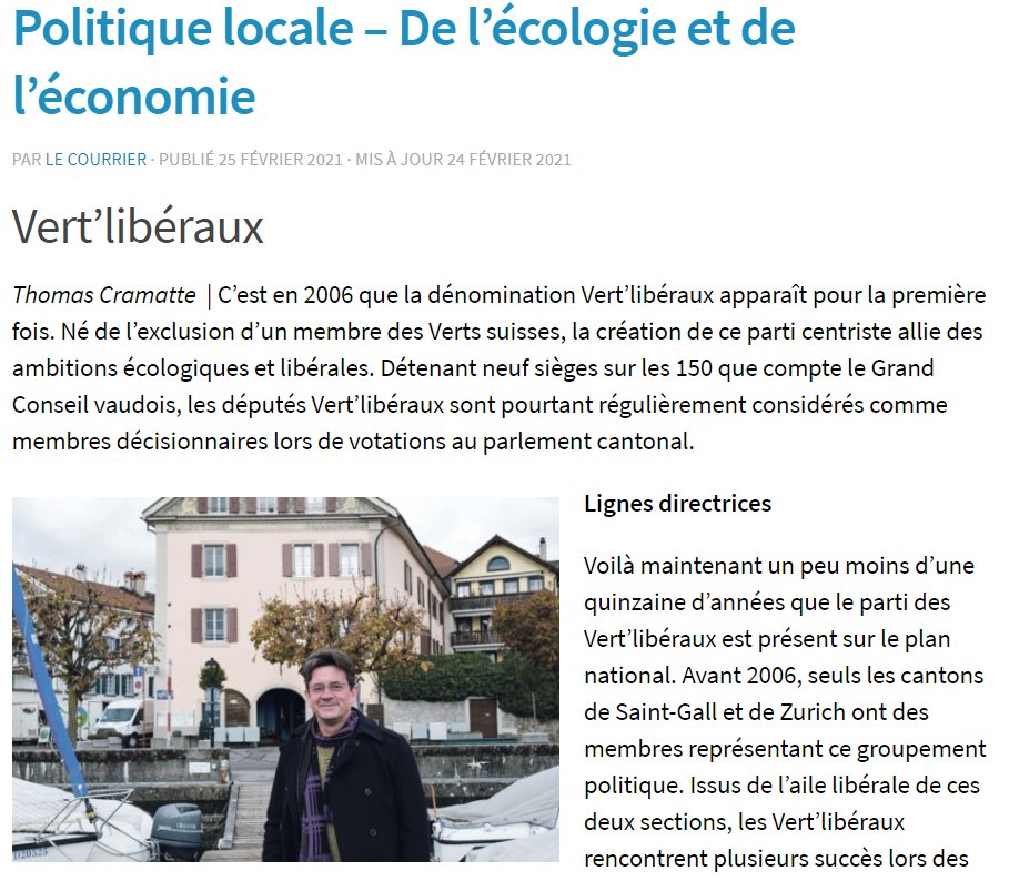 Parce qu'écologie et économie vont de paire et parce que penser vert'libéral c'est penser l'avenir, retrouvez l'interview de notre vice-président @ChapuisatJean.

le-courrier.ch/politique-loca…

#vertliberal #vertliberaux #ecologie #economie #lecourrier