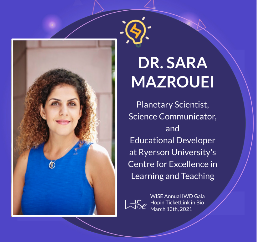 WISE UofT (@wiseuoft) on Twitter photo Panellist reveal! Meet Dr. Sara Mazrouei, <a href="/SciCommSara/">Sara Mazrouei, PhD | سارا مزروعی</a>, passionate about increasing the status of women in STEM, and uses storytelling to share her authentic experiences and make science more accessible.
Link in bio for tickets to our International Women's Day Gala on March 13! Panellist reveal! Meet Dr. Sara Mazrouei, <a href="/SciCommSara/">Sara Mazrouei, PhD | سارا مزروعی</a>, passionate about increasing the status of women in STEM, and uses storytelling to share her authentic experiences and make science more accessible.
Link in bio for tickets to our International Women's Day Gala on March 13!