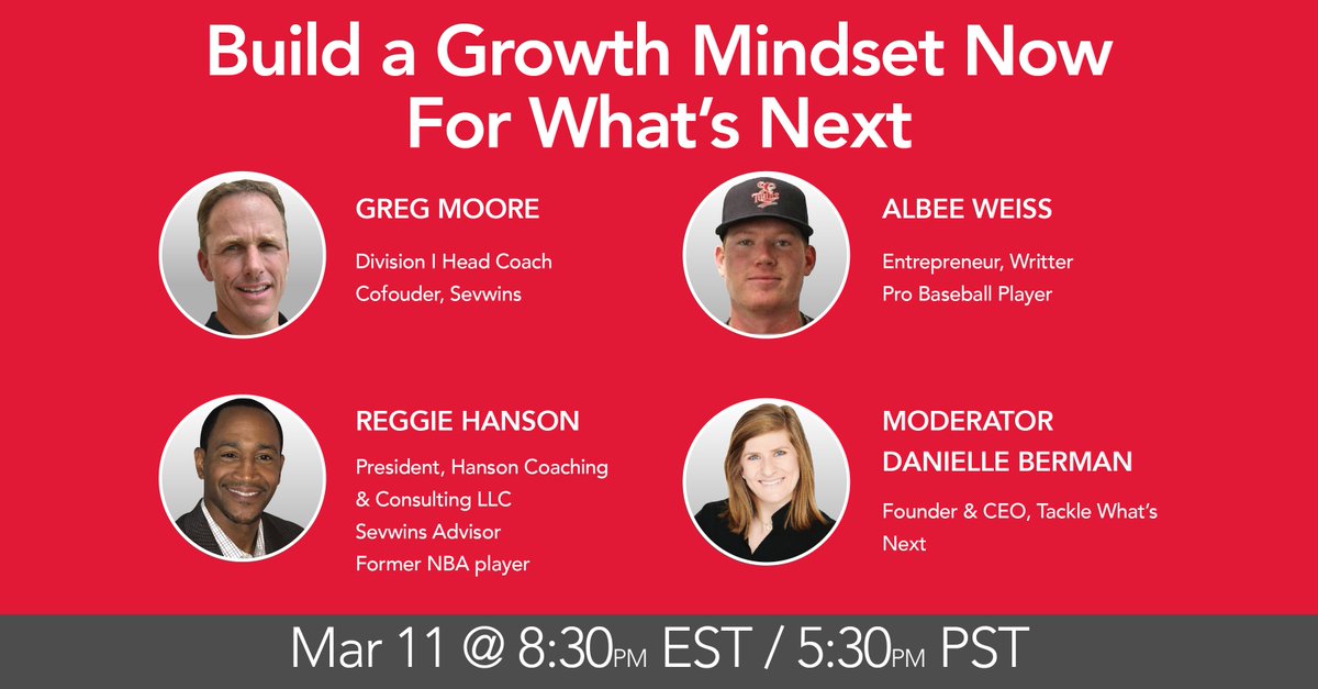 Plan for student-athlete success in college and beyond:
• Year 1 - Team first
• Year 2 - Focus &amp; control attention
• Year 3 - Be a relentless worker
• Year 4 - Put it all together &amp; keep it simple

Register for the livestream:   tacklewhatsnext.com/offers/oX5uybo…
