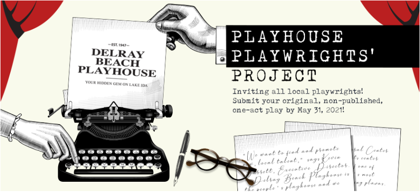 delrayplayhouse's tweet photo. Do you have what it takes to be a playwright for DBP? 
Click link to learn more! https://t.co/zX4A6PJaTl https://t.co/BMh9uA3Liy