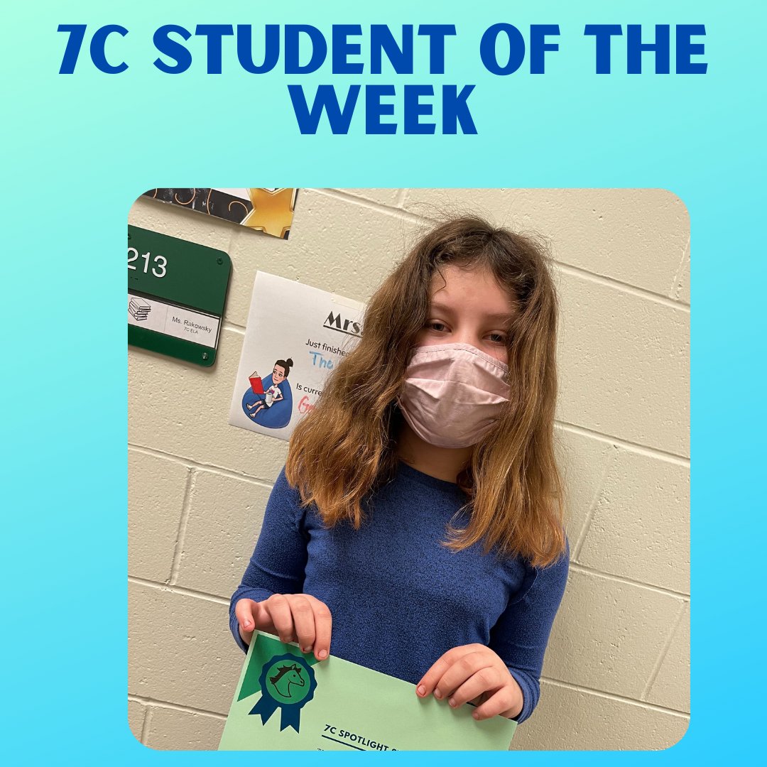 MrsRakowsky's tweet photo. 7C is proud to announce Emaline as one of our students of the week! Emaline has a depth that makes her wise beyond her years. She is thoughtful, reflective, and intelligent. Emaline is sweet as can be and we are so happy to be her teachers! @MPS_Kiewit #proud2be7C https://t.co/FCDq1elwIW