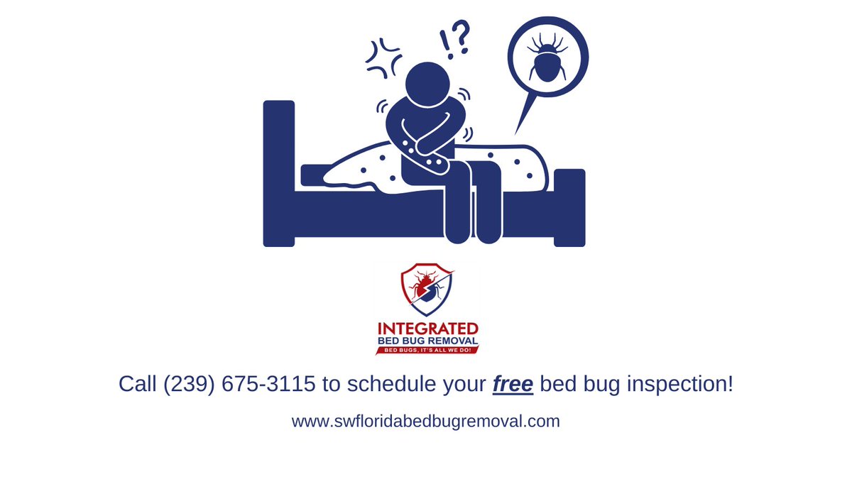 SWFLBedBug's tweet photo. Contact Integrated Bed Bug Removal for a free bed bug inspection by calling (239) 675-3115. #bedbugs #bedbug #bedbuginspection #bedbugbites #bedbugtreatment #bedbugstories #bedbugspecialists #bedbugspecialist #bedbuginspections #bedbughelp https://t.co/9NhHAczW1e https://t.co/ekmV6lucKP
