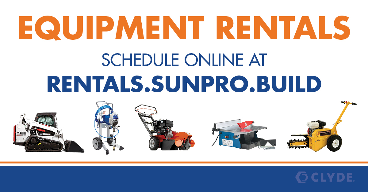 Have a project in Utah County? Tool and equipment rentals are now available at our Springville Utah Sunpro! Click here to view our rental catalog: https://t.co/K7whtVvkE9 ⠀
⠀
#equipmentrental #toolrental #springvilleutah #springville #DIY #KeepBuilding https://t.co/14brCfMDXX
