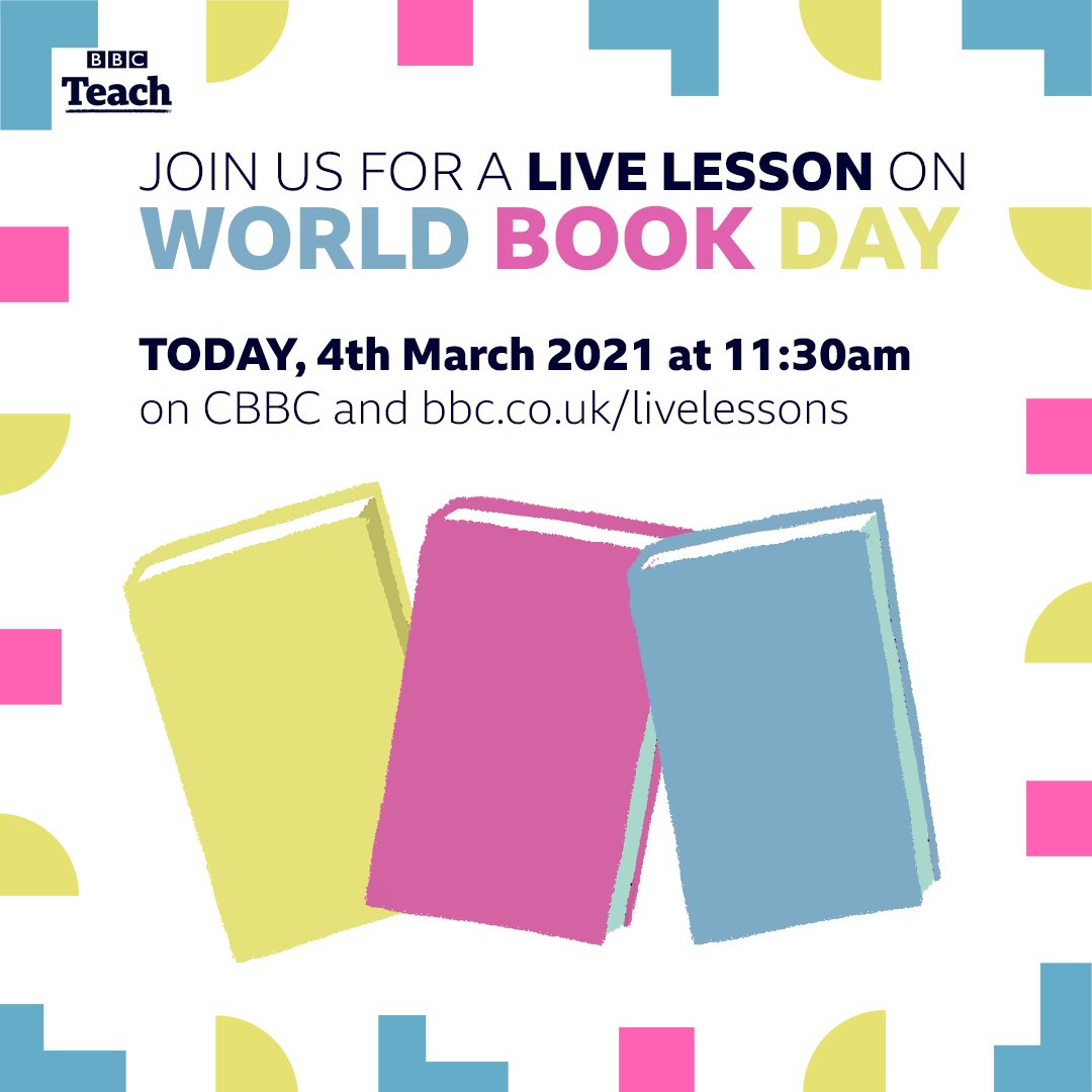BBC_Teach's tweet image. It&apos;s #WorldBookDay 🎉

We can&apos;t wait for you to Share A Story with us in our Live Lesson today at 11:30am on @cbbc!📚 

bbc.in/3kbbfnW

@ArbeeSmith 

@BenShires 

@WorldBookDayUK 

#BBCLiveLesson