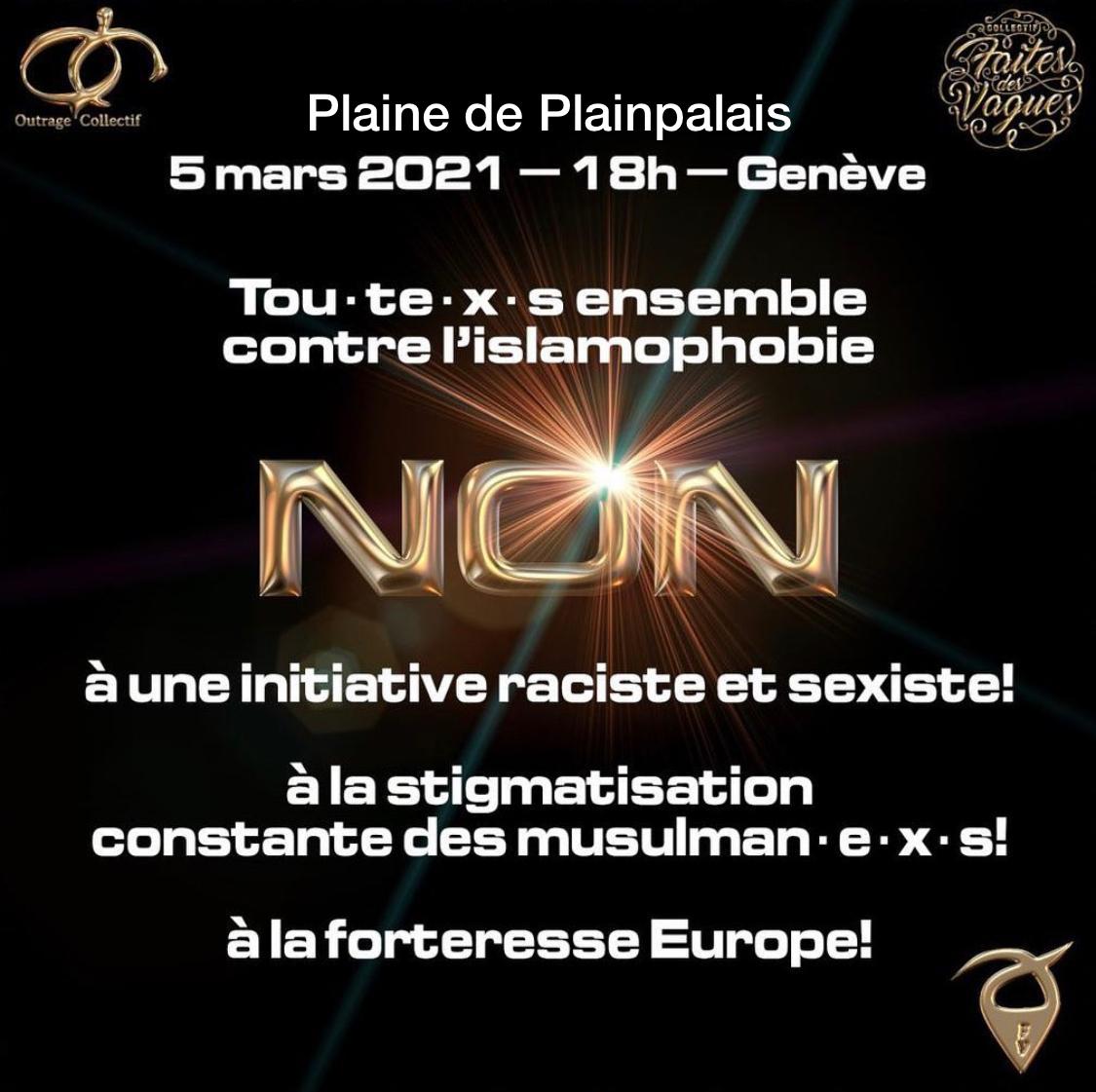 Le racisme, l’islamophobie et les fascismes on les arrête ce vendredi dans les rues et dimanche  #7Mars dans les urnes! 🗳 #VoteNon à l’initiative antiburqa