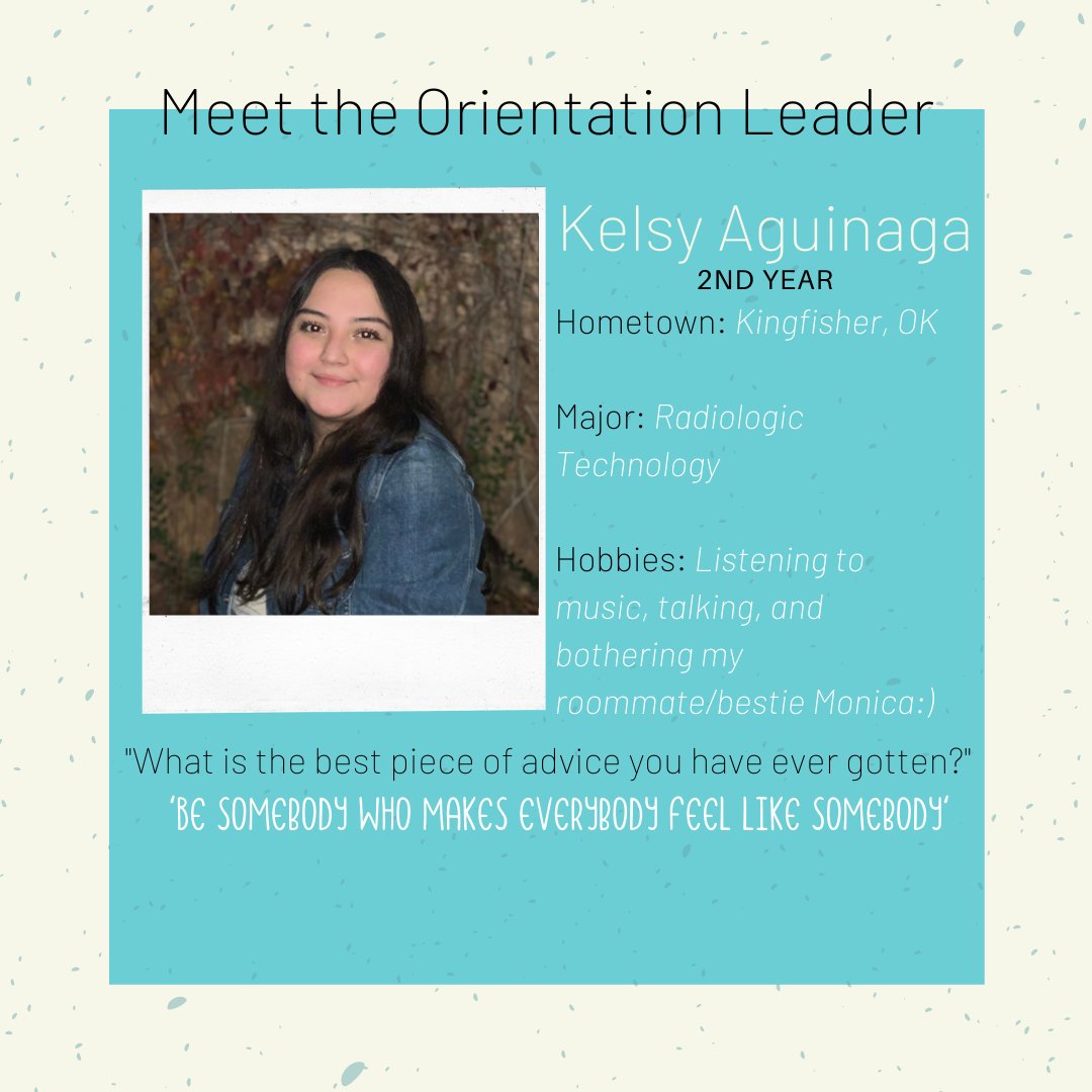 SWOSUNSO's tweet image. MEET THE OLs

We&apos;re introducing you to the 2021 Orientation Leaders daily, so that you know who is on your side as you begin your transition into your new exciting college lifestyle!