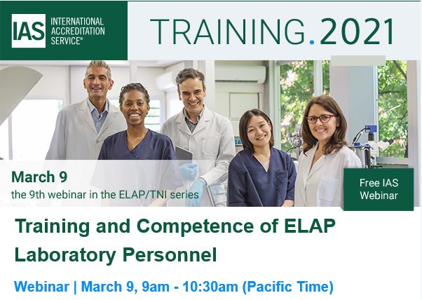 California ELAP Training - March 9, this free webinar will review the requirements in the 2016 TNI Standard pertaining to demonstrations of capability, management & staff responsibilities, training, & associated records. bit.ly/3uP9tOc  
@CaWaterBoards #CAELAP