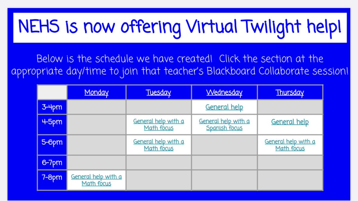 NEHS Virtual Twilight sessions have been updated! Link in bio-Linktree