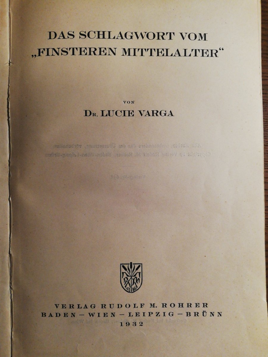 medievalchina's tweet photo. Dr. Lucie Varga (1904-41), The keyword of the #DarkAges (1932).
#MiddlesAges #medievalism #medievalisms #Annales https://t.co/I0L0dnIkGv
