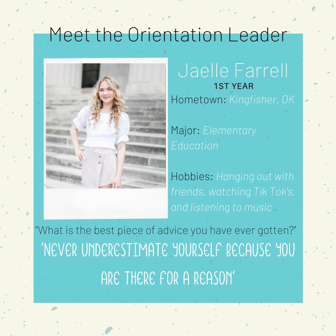 SWOSUNSO's tweet image. MEET THE OLs

We&apos;re introducing you to the 2021 Orientation Leaders daily, so that you know who is on your side as you begin your transition into your new, exciting college lifestyle!