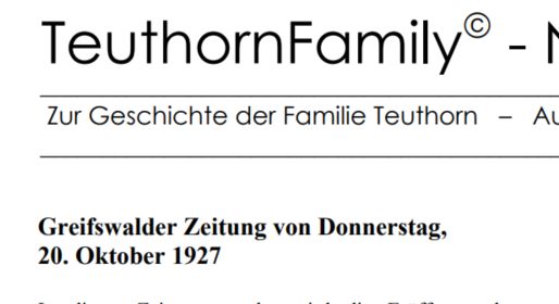 Ich erinnere mich gerade an eine ganz frühe Form, genealogisch Erforschtes anderen, in diesem Fall der engeren Familie, mitzuteilen. Vielleicht kann es diese oder jenen anregen, eine ähnliche Mitteilungsform auszuprobieren.
teuthorn.net/feuilleton/?p=…