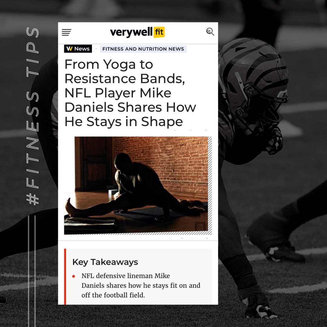 EAGSports's tweet photo. @Mike_Daniels76 breaks down the benefits of adding variety and pushing flexibility in workout routines ๐ง๐พโโ๏ธ
Check it out on @Verywell ๐๐ผ full article: https://t.co/9qgViKy4xI
#NFL #Bengals #Yoga #VeryWellFit https://t.co/qxrPpPKMBs