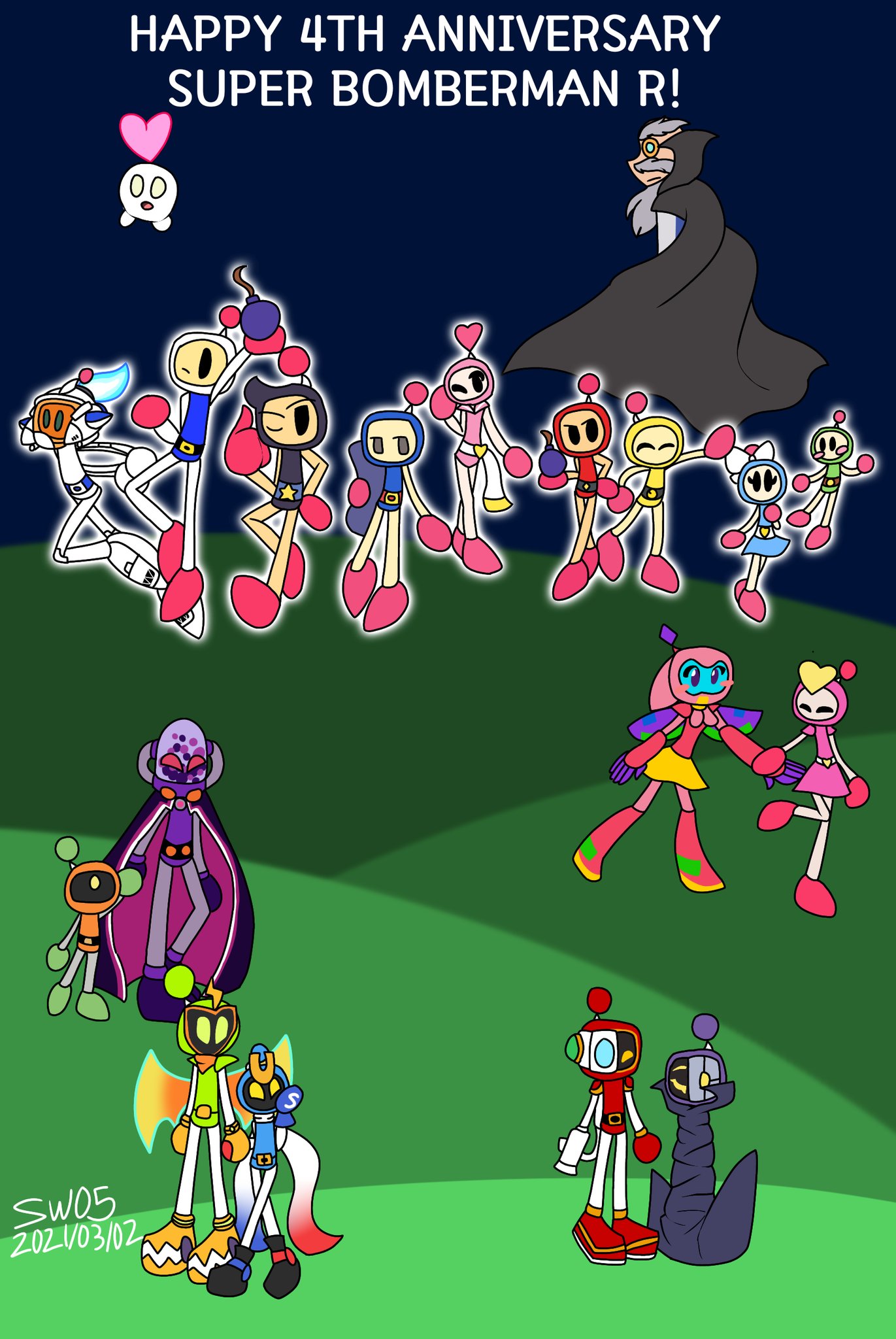 Lily S. on X: Super Bomberman 4 finished fanart! This game and 5