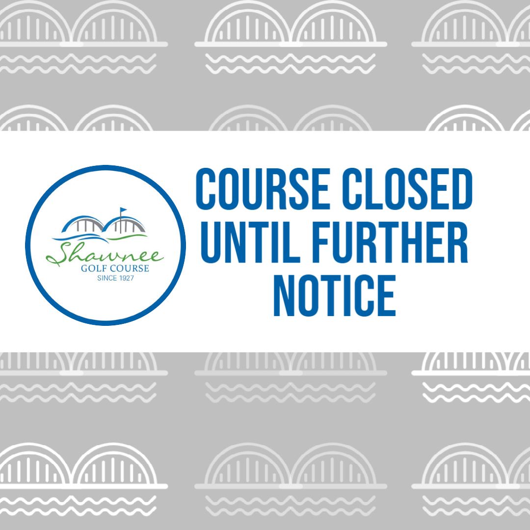 ShawneeGC's tweet photo. Shawnee Golf Course will be closed until further notice due to the rise of the Ohio river. We are looking forward to seeing everyone when it is safe to reopen! https://t.co/MWE6xnrGTE