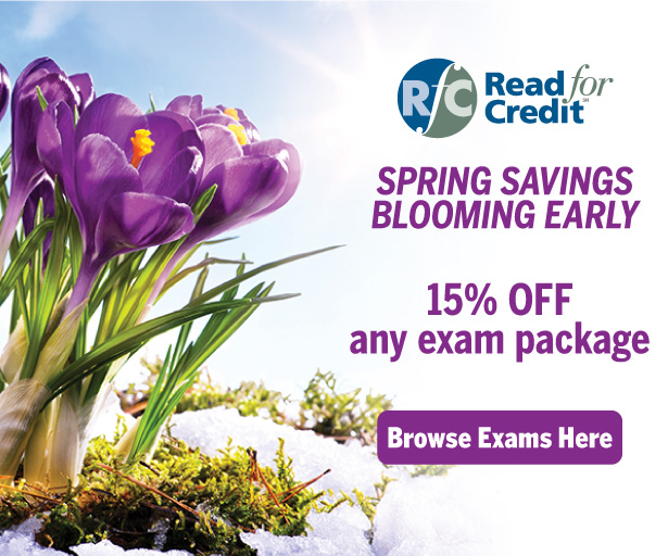 JOSPT's tweet image. Spring savings have sprung early with 15% off #ReadforCredit exam packages! Go here to browse current exams ow.ly/q3Dp30rz4Ra