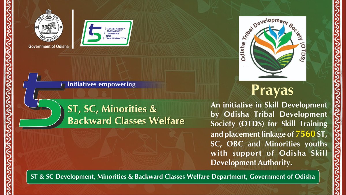 stscdev's tweet photo. Launching of PRAYAS – An initiative of Skill Development by Odisha Tribal Development Society (OTDS) for Skill Training &amp; Placement of 7560 ST, SC, OBC &amp; Minorities youth done by Honourable Chief Minister of Odisha

@CMO_Odisha @TribalAffairsIn @SecyChief @IPR_Odisha @MoSarkar5T https://t.co/U8I5pAQNgV