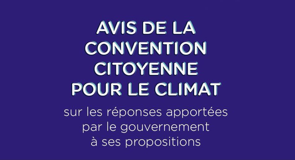 📣 L’avis de la #ConventionCitoyenne pour le #climat sur les réponses apportées par le @gouvernementFR à ses propositions est en ligne📗👀 conventioncitoyennepourleclimat.fr/wp-content/upl…