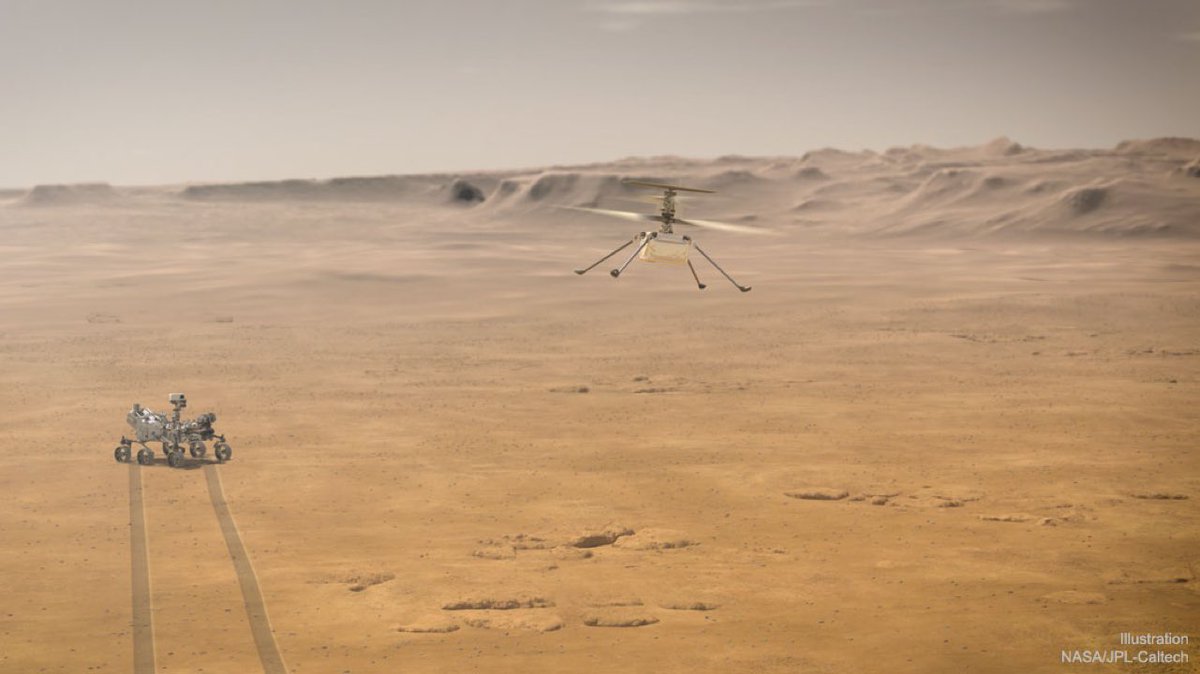JorgeRubiGarza's tweet photo. ¿Y si pudieras volar por Marte? La NASA pudo haber logrado esa capacidad el mes pasado con el aterrizaje de Perseverance, un rover que incluía una pequeña compañera digna de volar llamada Ingenuity, apodada Ginny. https://t.co/GRVCVAk9LX