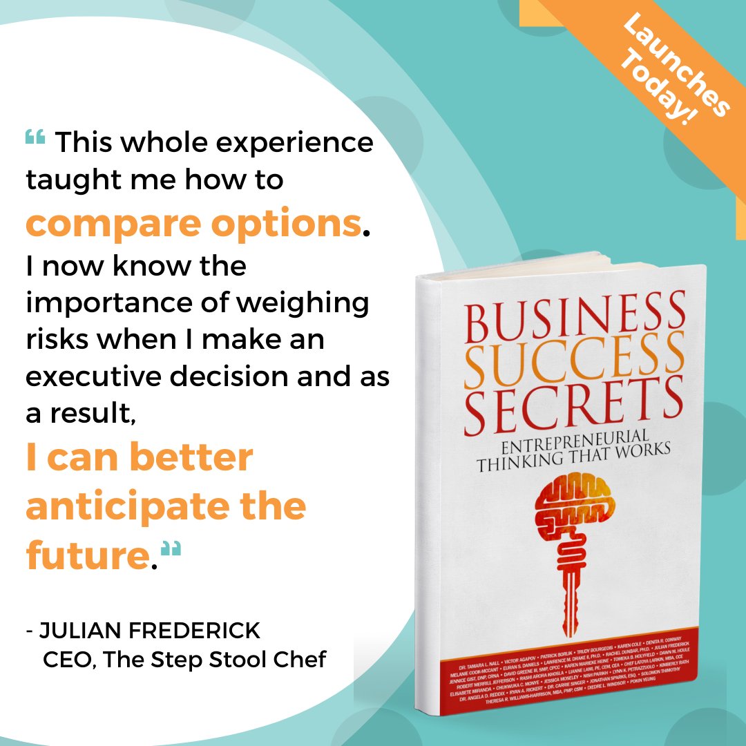 stepstoolchef's tweet image. TODAY IS THE DAY! 

Chef Julian's book is being released today on Amazon! Get your copy of "Business Success Secrets, Entrepreneurial Thinking That Works" to learn the ins and outs of entrepreneurship. 

Let us know if you are just as excited as we are! 🎉