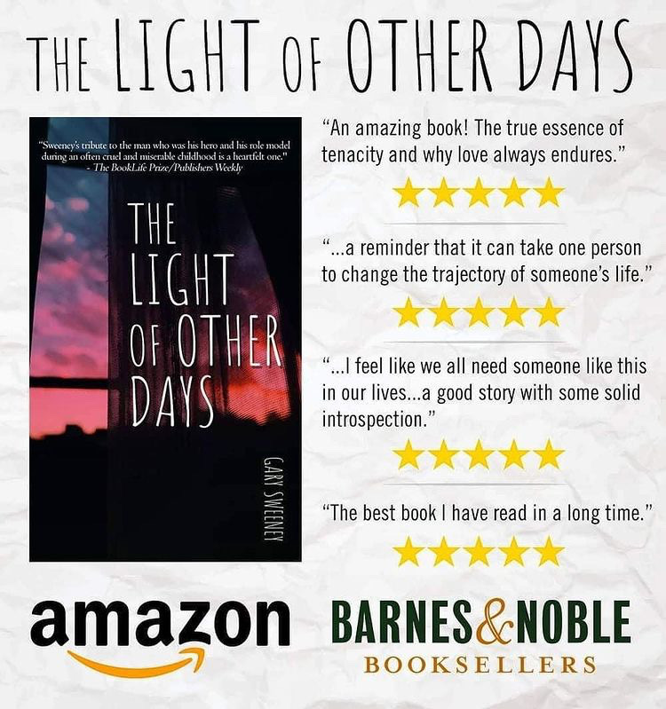 For the top of your #TOREAD pile, I present "The Light of Other Days" by Gary Sweeney.  His prose sparkles and his words flow beautifully. His memoir is a great read!  amazon.com/Light-Other-Da…