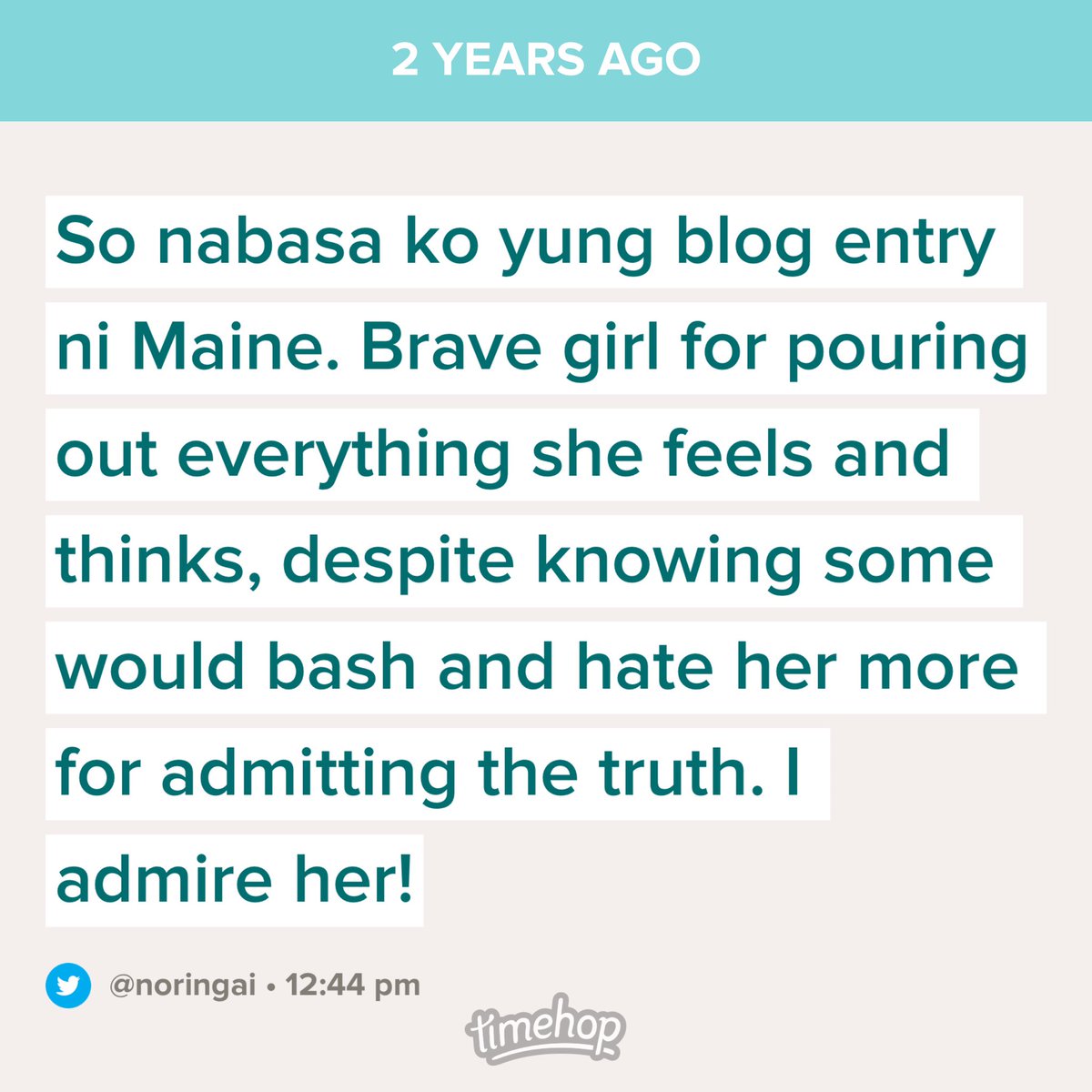 noringai's tweet image. Tweet ko two years ago. Wala pa ako sa Daddy’s Gurl nito 🙈 @mainedcm