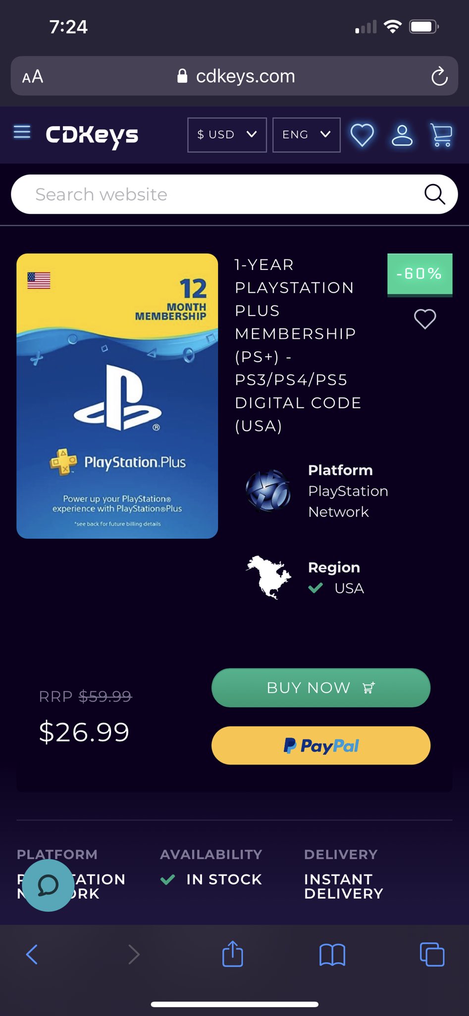12 Months of PS Plus (Digital Code)