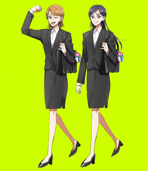「2人の女性 リクルートスーツ」のTwitter画像/イラスト(新着)