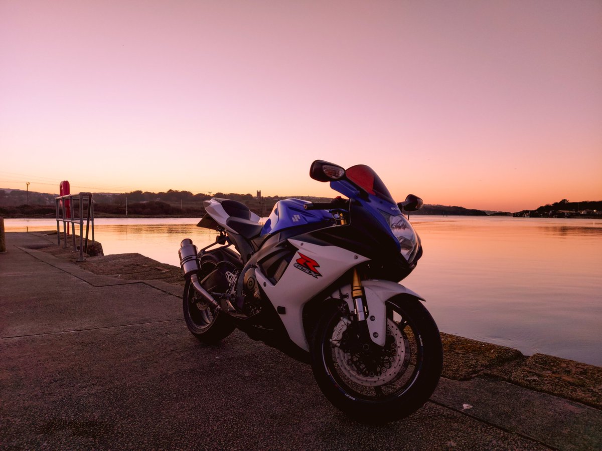 Catching that golden hour senset on the way home #sunset #spring #cornwall #biker #ride #suzuki