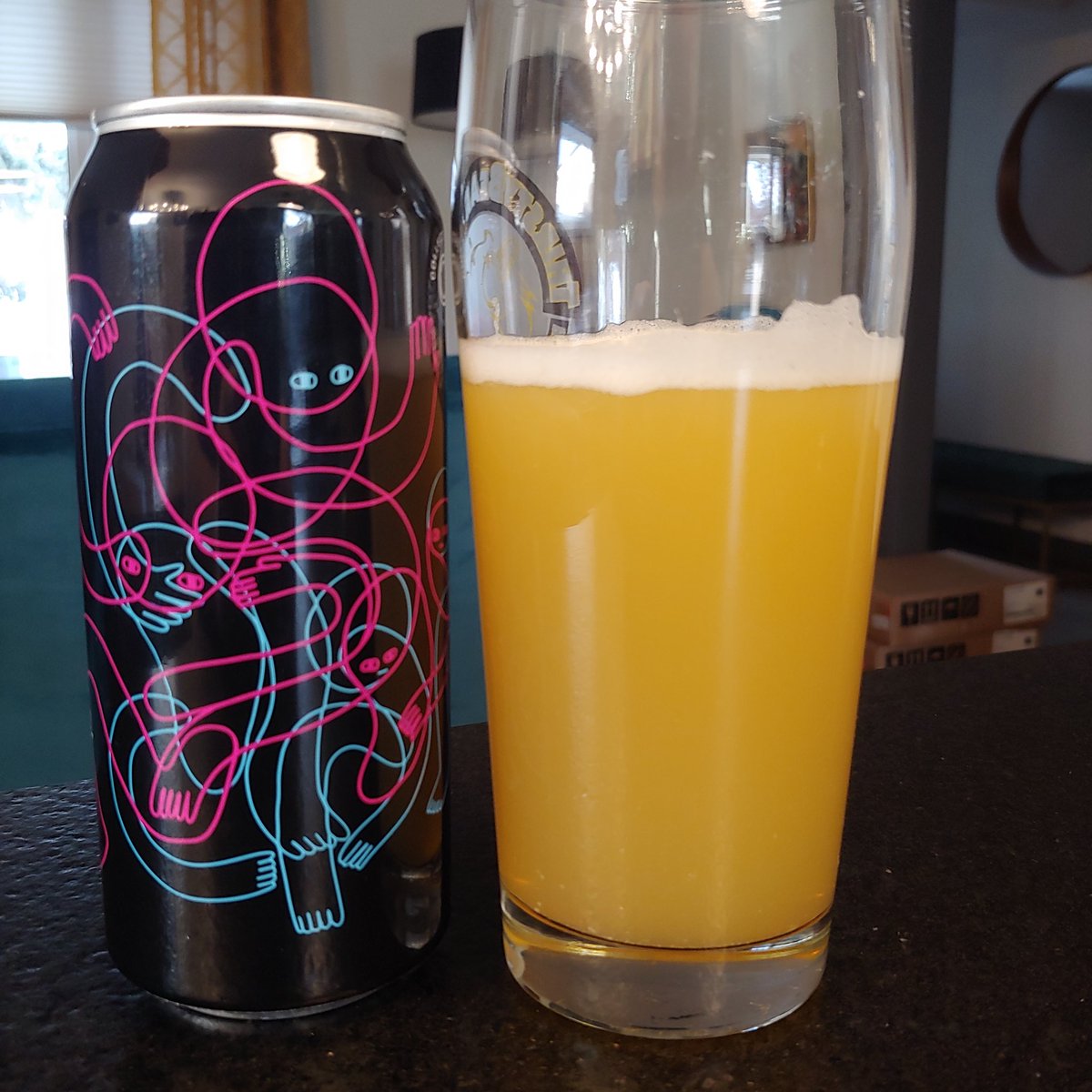 End of day, and time to relax with a delicious special release IPA No14 DDH DIPA from <a href="/CollectiveBrew/">Collective Arts</a> Hazy like a tropical sunset &amp; great art by Graeme Zirk @gramzirk from Vancouver! No 15 in series to come, and I've enjoyed prior ones also.
