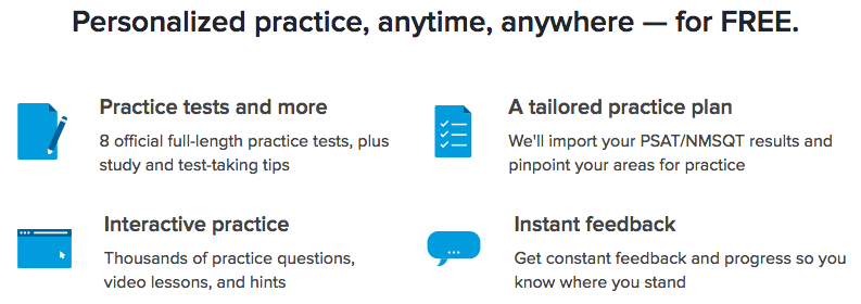 OfficialSAT's tweet photo. #SATPractice on @khanacademy is free, official, and available online 24/7. Get started at https://t.co/t4v9o4AXKX. https://t.co/SDugbx5U7s