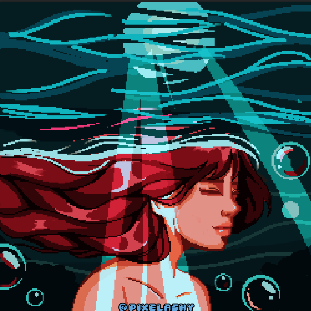 Underwater :) #pixelart #Pixel #pixel_dailies #pixelbuds #aesthetic #drawing #pixelartist #pixelartists #art #artwork #drawing  #artist #art #anime #girl #girlanime #animegirl #water
