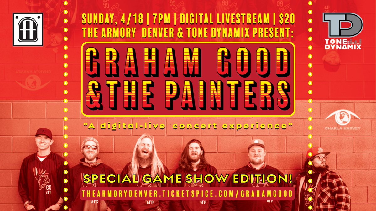 JUST ANNOUNCED <a href="/ArmoryDenver/">The Armory Denver</a> &amp; <a href="/ToneDynamix/">Tone Dynamix</a> present <a href="/GGanThePainters/">grahamgoodmusic</a> APRIL 18th 🤟🏻 tickets on sale now thearmorydenver.ticketspice.com/grahamgood
