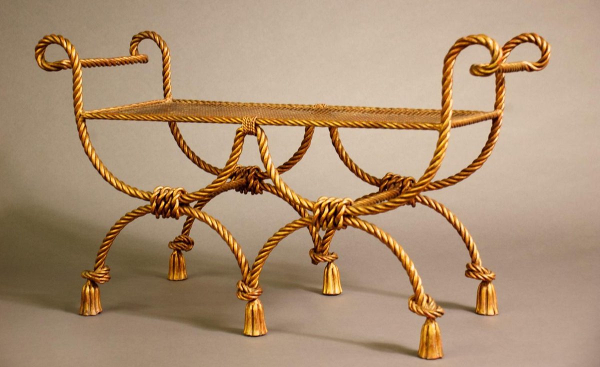 This fanciful gilt iron bench was produced by Niccolini, the great Italian furniture company of the 1950s. Its wonderful Art Deco lines caught the eye of the Calderwood Gallery, a world-class resource for original Art Deco furniture by renowned designers bit.ly/3bhLjDh