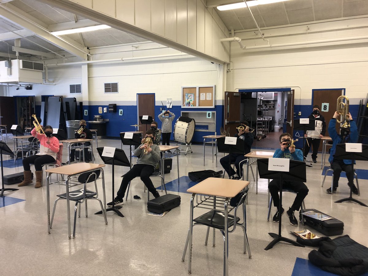 Feelin goofy at 6th grade brass and percussion rehearsal 🤪 but mostly happy to be making music together again 🎵 <a href="/RamapoRidgeMS/">Ramapo Ridge MS</a> #mahwahconnects #MusicInOurSchoolsMonth