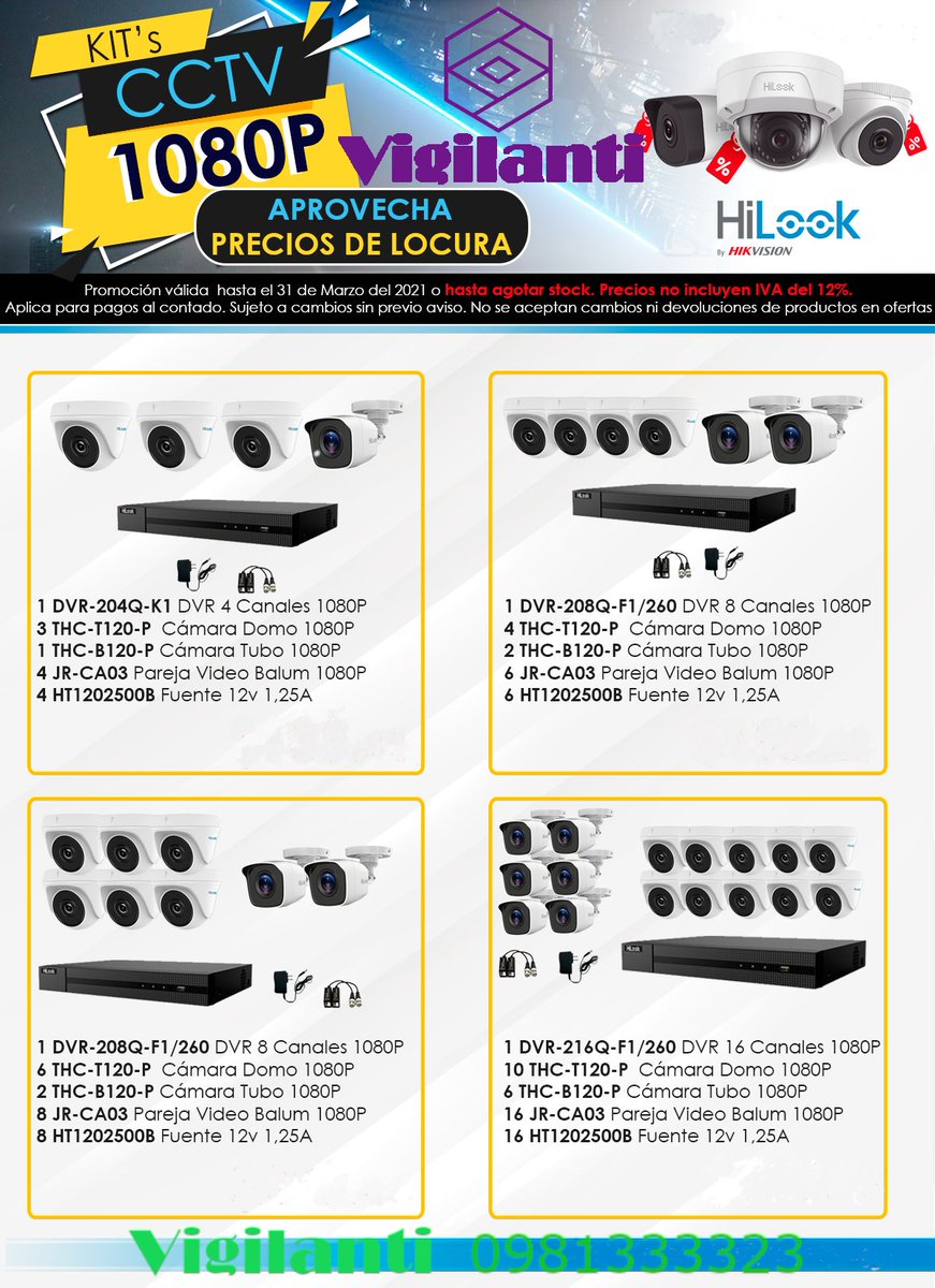 vigilantialarm's tweet photo. Kit CCTV 1080P
Soluciones de #videovigilancia #CCTV 

#Ecuador #EcuadorEnCrisis #EcuadorMerecePaz #Machala #ElOro https://t.co/hDkCquagji
