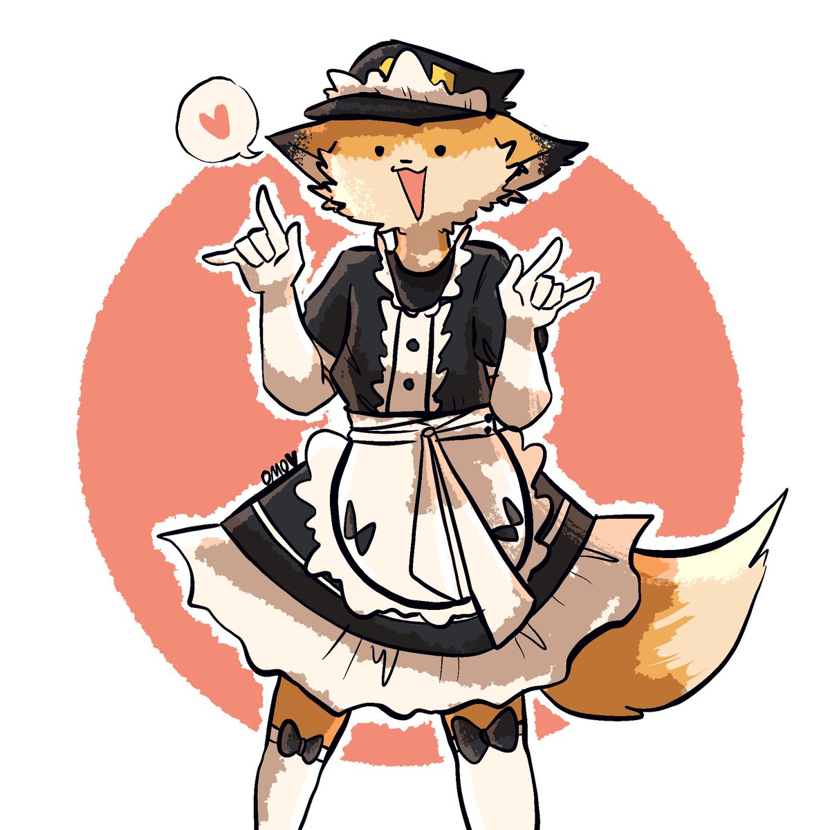 fundy as a maid, ik he said hes not a furry but i just wanted to