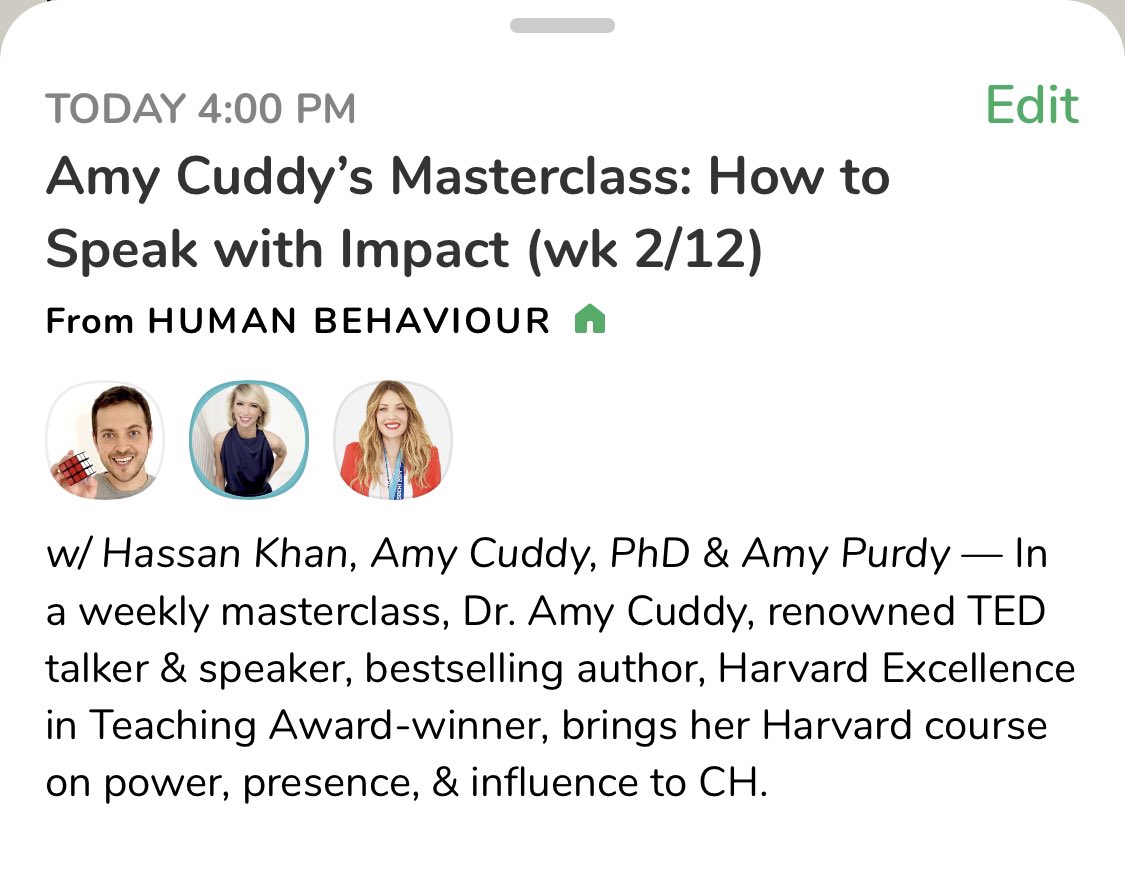 Today on clubhouse I’m joint my close friend @amyjccuddy ‘s masterclass on influence, presence and speaking!  She moved her Harvard course to clubhouse for 12 weeks and it’s amazing! Come join us live!! 
3pt  clubhouse ID- Amypurdy