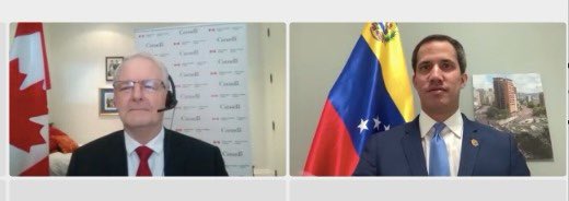 Conversamos con el canciller de #Canadá, <a href="/MarcGarneau/">Marc Garneau</a>. 

Nuestro llamado, en nombre de los venezolanos, fue a buscar ventanas de salida y solución a la crisis en Venezuela, lo cual pasa por incrementar la presión internacional y afianzar la alianza contra la dictadura.