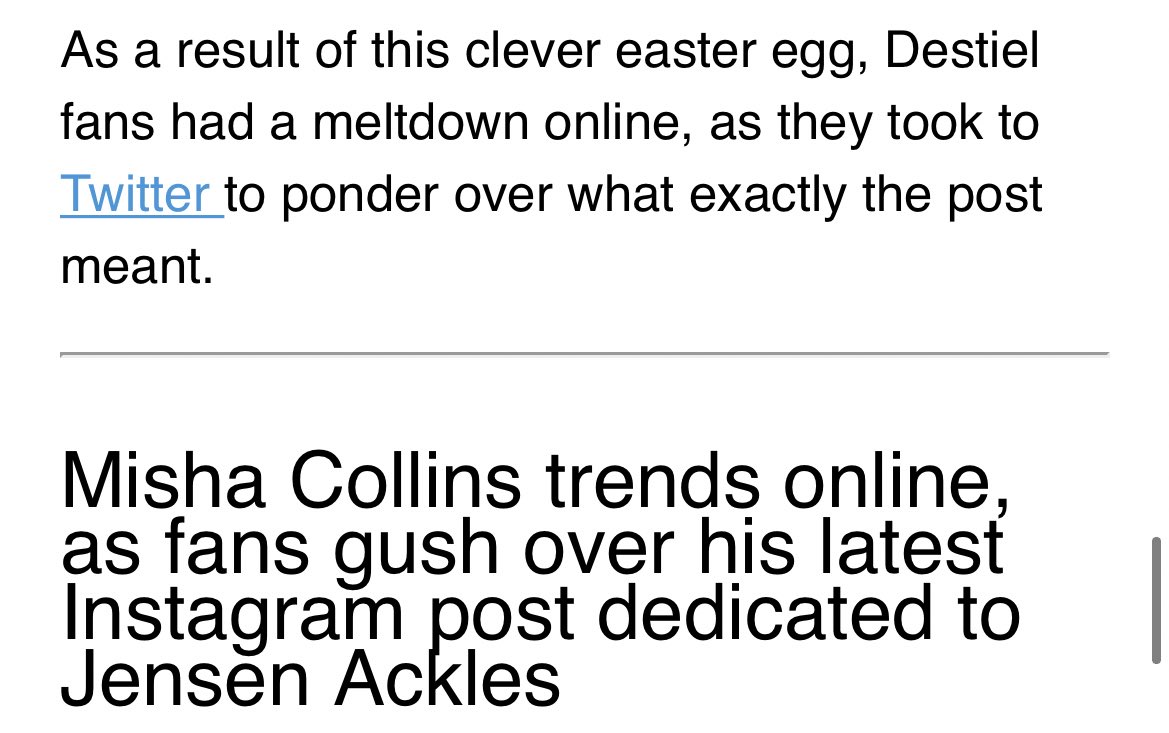 \"destiel fans had a meltdown online\" help?????  