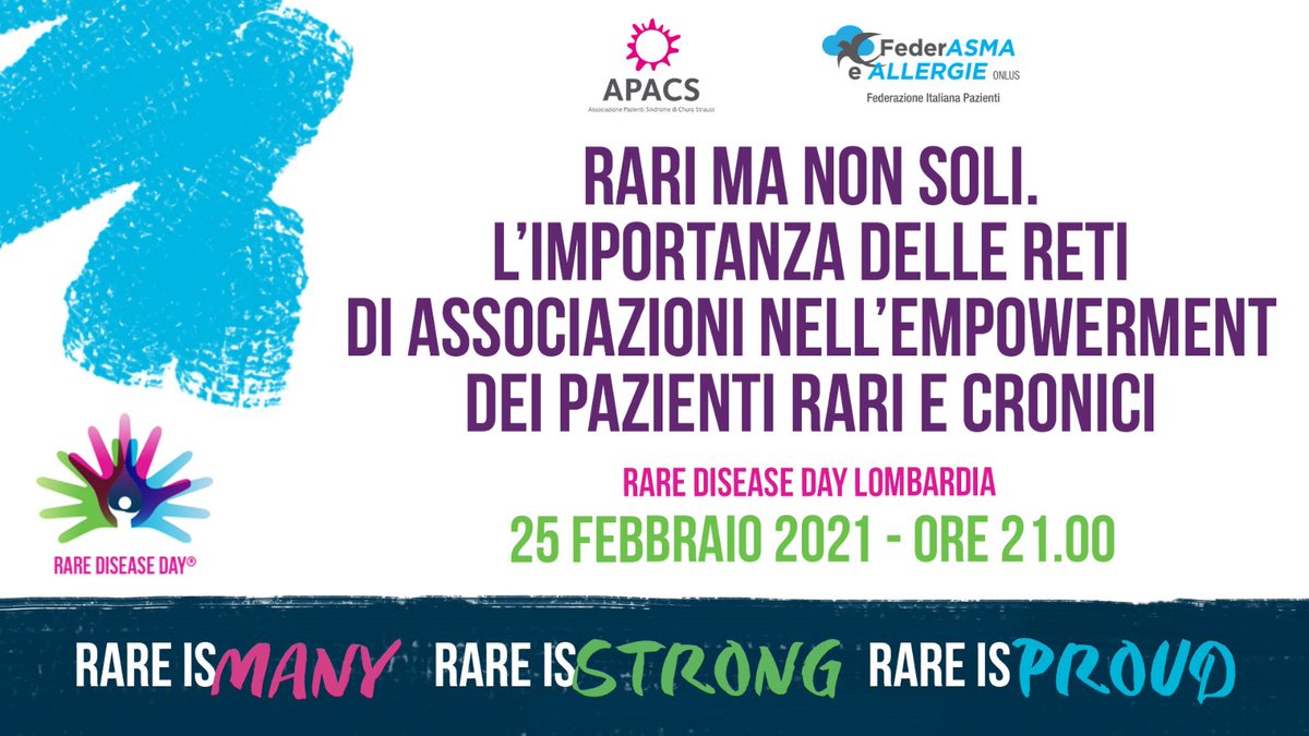 Federasma Onlus (@federasma) on Twitter photo #uniamoleforze è il motto dell’edizione 2021 della Giornata Internazionale delle Malattie Rare. L’evento ospitato e organizzato dall'associazione APACS e <a href="/Federasma/">Federasma Onlus</a> ha affrontato il tema dell’inclusione, del supporto e della formazione dei pazienti. #uniamoleforze è il motto dell’edizione 2021 della Giornata Internazionale delle Malattie Rare. L’evento ospitato e organizzato dall'associazione APACS e <a href="/Federasma/">Federasma Onlus</a> ha affrontato il tema dell’inclusione, del supporto e della formazione dei pazienti.