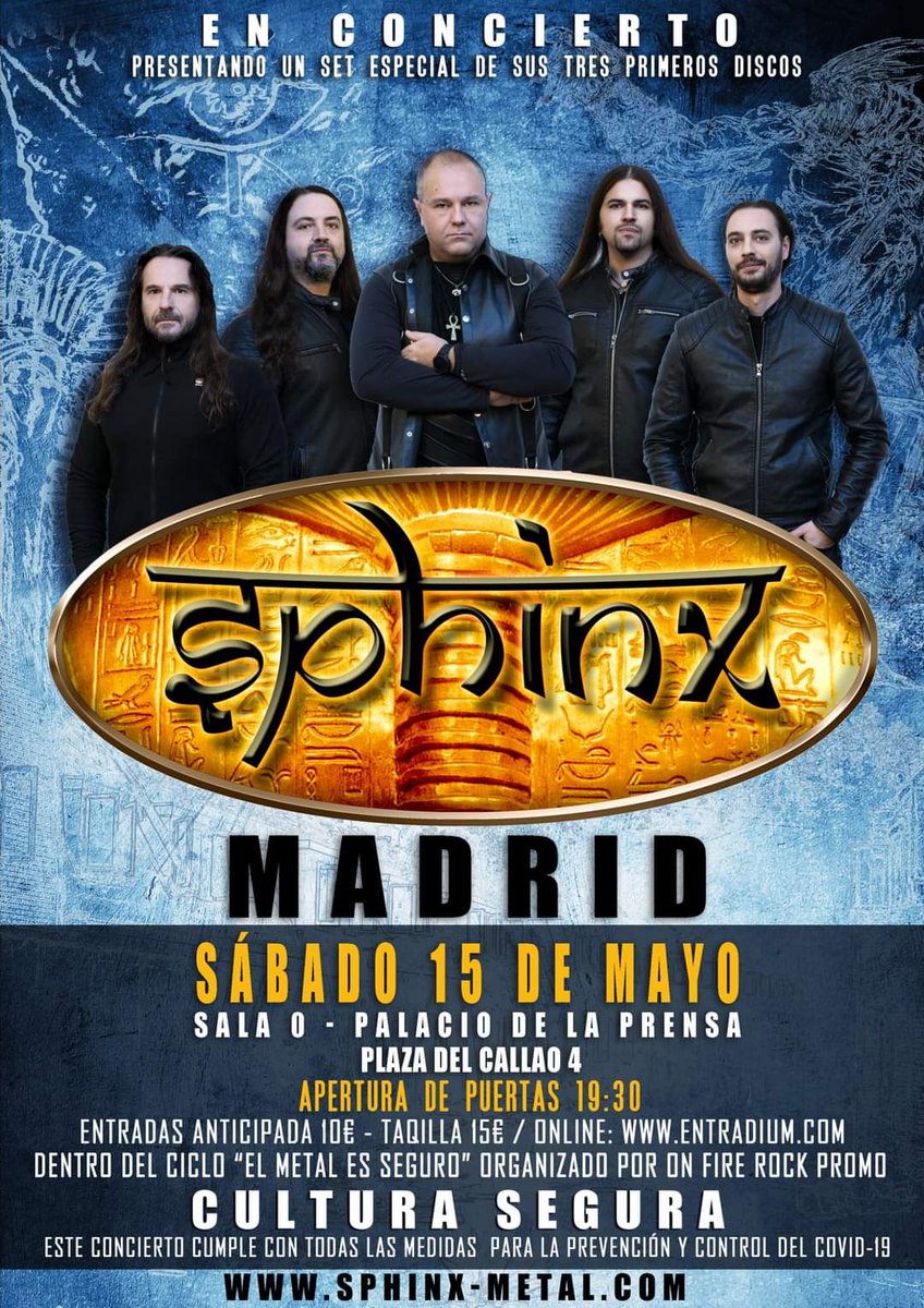 Volvemos a Madrid 10 años después en el ciclo #CulturaSegura . Mas info en sphinx-metal.com