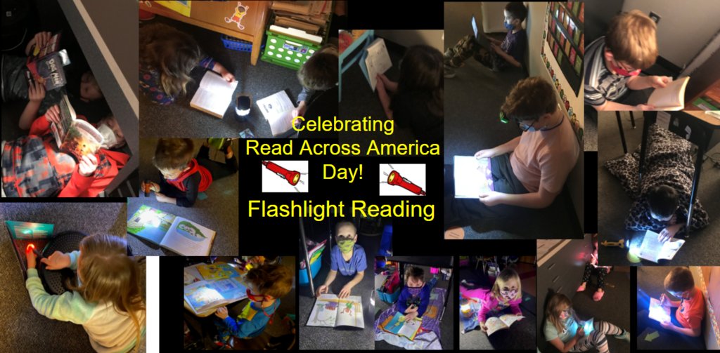 ElemLil's tweet photo. Today we celebrated Read Across America Day and Dr. Seuss's Birthday with a little "flashlight reading!" https://t.co/pjLWmEsw8x