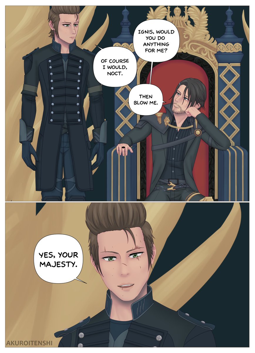 Akuroitenshi's tweet photo. Comic I made for my love @CrisErika14. This is based on something @KalavelLoki said about Ignoct and I'm taking it as canon.

#ignoct #イグノク #ノクイグ https://t.co/WfeLuoMfGE