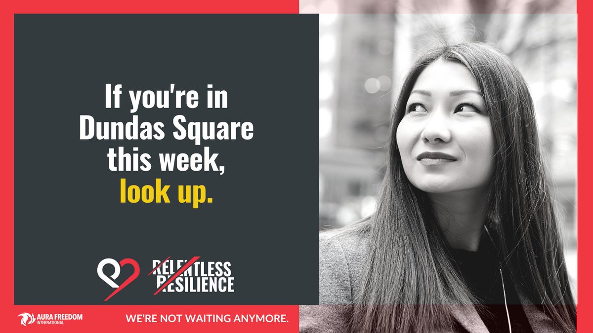 AuraFreedom's tweet photo. Catch our billboard at @YDSquare this week in honour of #IWD2021. 
This year, we are calling attention to survivors in Canada who will be spending #InternationalWomensDay in domestic violence shelters.
Follow, like &amp; share our #RelentlessResilience campaign to end #GBV for good! https://t.co/HwQZUWT3x0