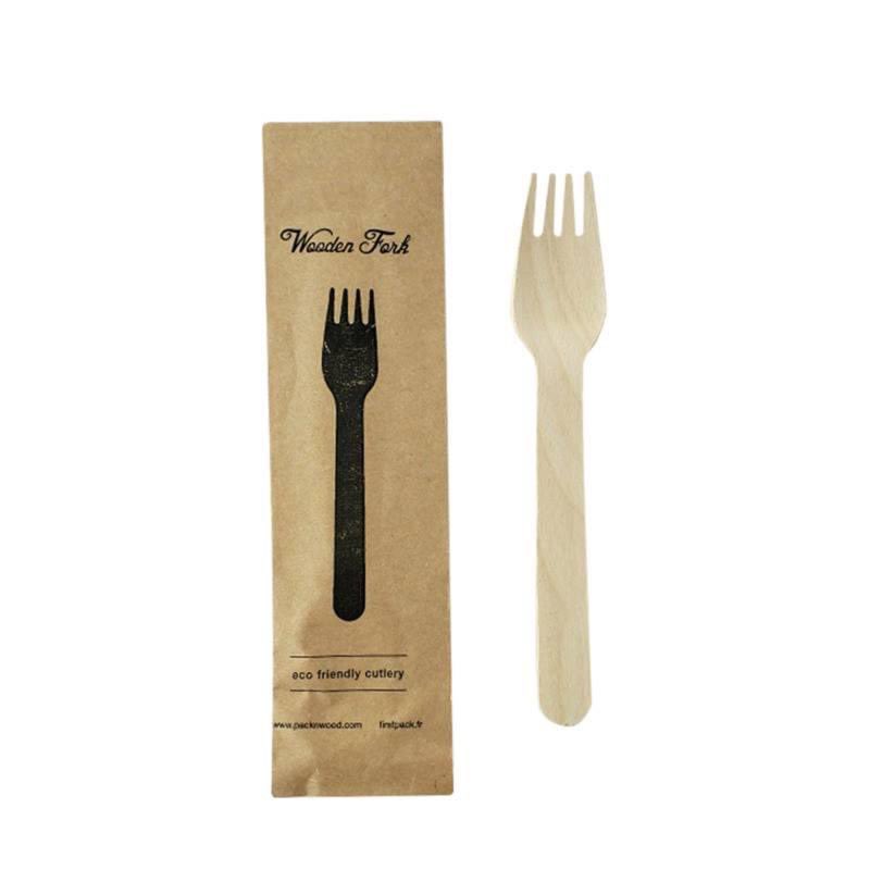 Complete your takeout meals with this prepackaged cutlery! Each fork, spoon, and knife is individually wrapped in paper for hygienic purposes. #woodencutlery #takeout #delivery #staysafe #kloversales