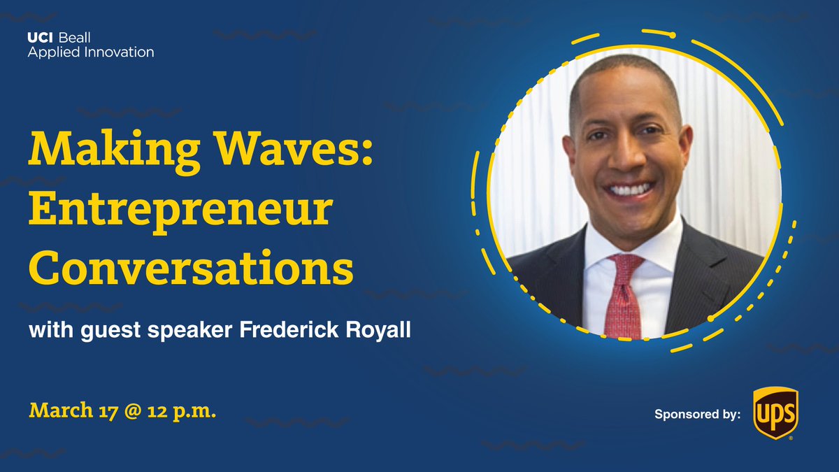 Join me for a conversation with Frederick Royall, an entrepreneur &amp; corporate executive in commercial banking at Chase. We'll discuss Fred's 20 years of capital markets experience in helping diverse businesses gain access to capital: bit.ly/3sAv2Aj | <a href="/UCICove/">UC Irvine Beall Applied Innovation</a>