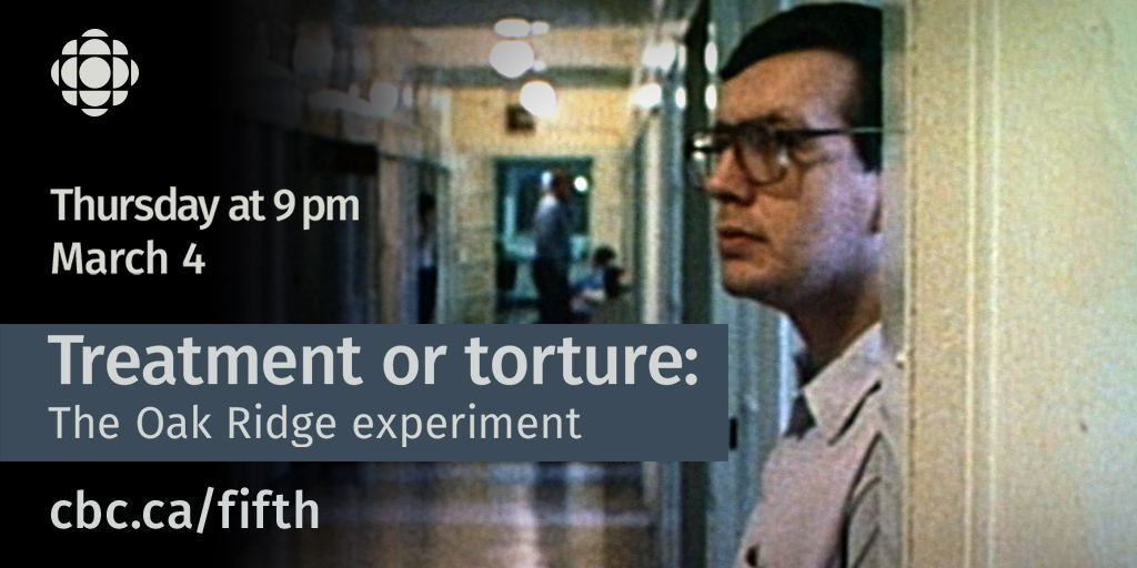 What happens when you turn convicted sex offenders into therapists for women with mental illness? 

<a href="/cbcmckeown/">Bob McKeown</a> reveals the bizarre story of the Oak Ridge experiment Thursday at 9 p.m. on <a href="/CBC/">CBC</a>-TV and @CBCGem.