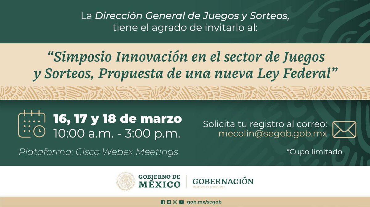 ¿Qué debe contener una nueva Ley Federal de Juegos y Sorteos? Sé parte de este simposio dirigido al público en general e interesados en el sector. Regístrate y participa.